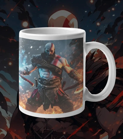 God of War Kratos Black Mug – Rage Mode Gaming Coffee Mug | Premium Ceramic Gamer Cup | Aesthetic Gift for Gamers - god