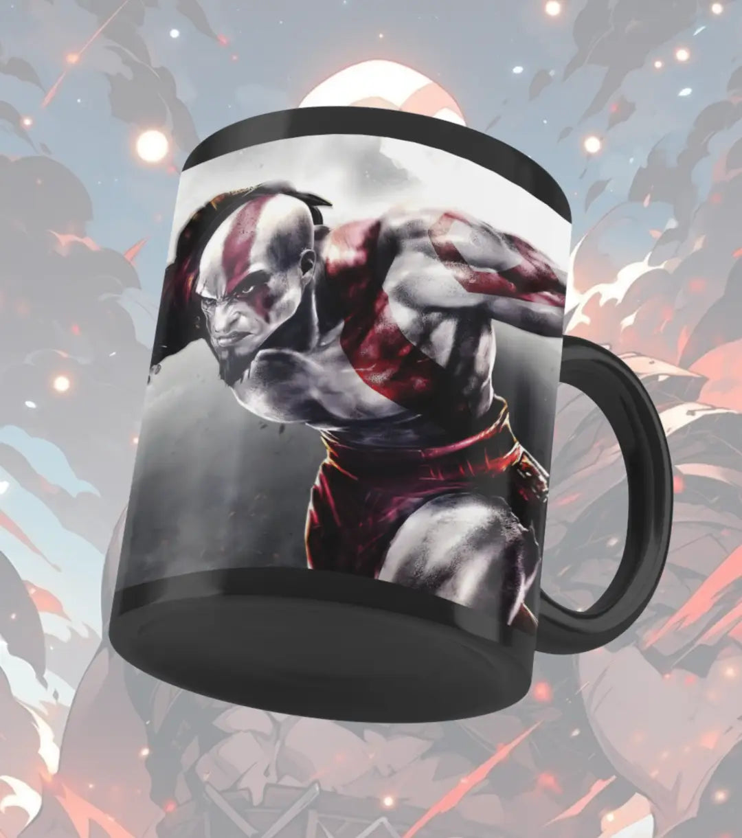 God of War Kratos Mug – Rage Warrior Gaming Coffee Mug | Premium Ceramic Gamer Cup | Gift for Gamers - Black - god