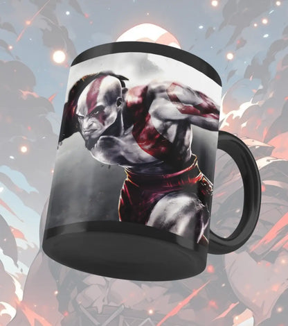 God of War Kratos Mug – Rage Warrior Gaming Coffee Mug | Premium Ceramic Gamer Cup | Gift for Gamers - Black - god