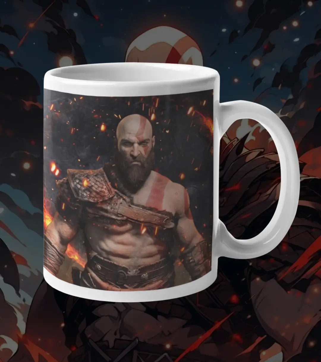 God of War Kratos Rage Mug – Black Gaming Coffee Mug | Spartan Warrior Design | Premium Ceramic Gamer Gift - god of war