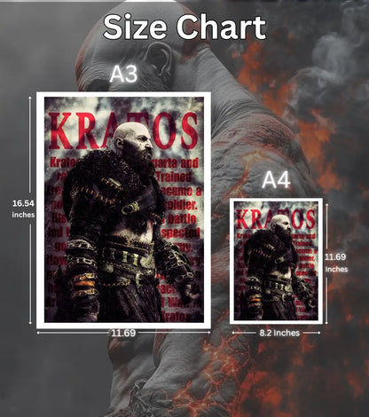God of War Ragnarok Minimal Poster – Kratos Silhouette Art | A3 A4 Matte Poster Bowchika - God of War