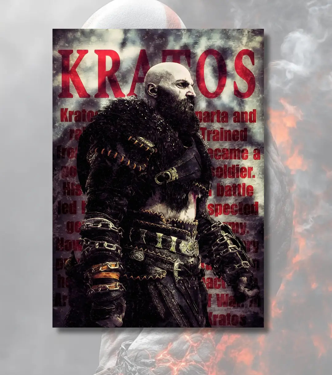God of War Ragnarok Minimal Poster – Kratos Silhouette Art | A3 A4 Matte Poster Bowchika - God of War