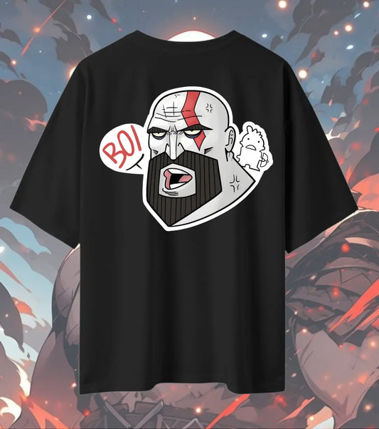 God of War T-Shirt – BOI Funny Kratos Dad Meme | 240 GSM Oversized Gamer Tee - Black / XS / 180GSM - God of War