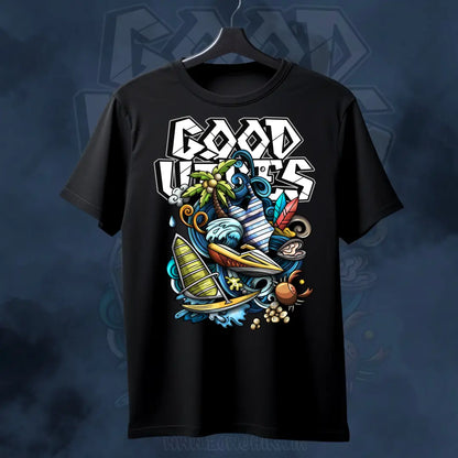 GOOD VIBES – Surf & Chill Tee - Black / S