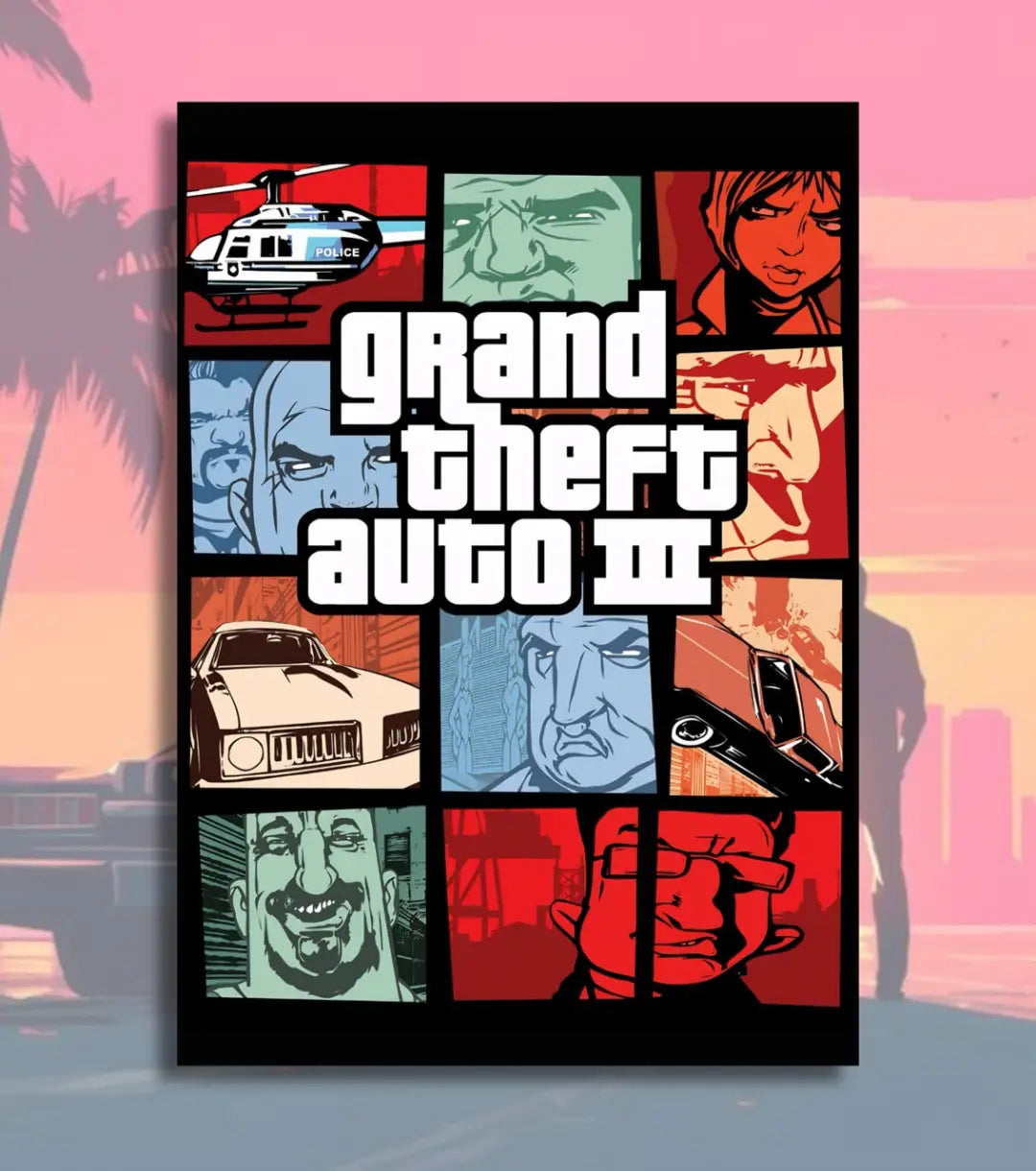 Grand Theft Auto Poster Collection (GTA 1 to GTA 6) – Retro to Next-Gen Wall Art | Bowchika - A4 / GTA III - GTA Poster