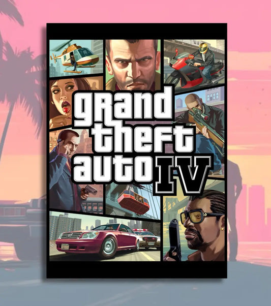 Grand Theft Auto Poster Collection (GTA 1 to GTA 6) – Retro to Next-Gen Wall Art | Bowchika - A4 / GTA IV - GTA Poster
