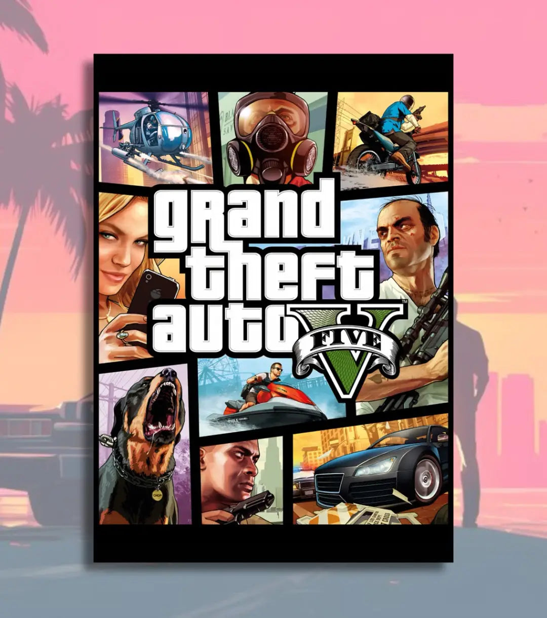 Grand Theft Auto Poster Collection (GTA 1 to GTA 6) – Retro to Next-Gen Wall Art | Bowchika - A4 / GTA V - GTA Poster