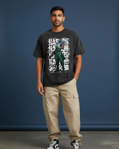 Harbor – Tidal Force Valorant Acid Wash Tee | Bold Gamer Streetwear - Black / XS - Valorant
