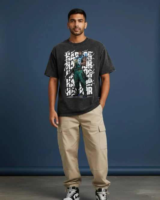 Harbor – Tidal Force Valorant Acid Wash Tee | Bold Gamer Streetwear - Black / XS - Valorant