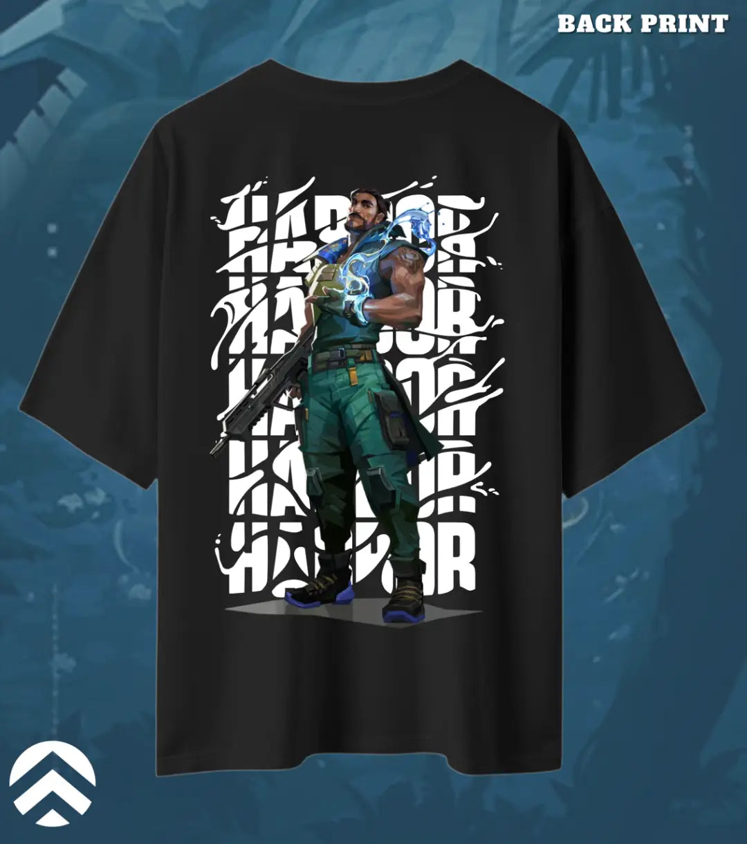 Harbor – Tidal Force Valorant Oversized T Shirt | Built for Big Plays - Black / XS / 180GSM - Valorant