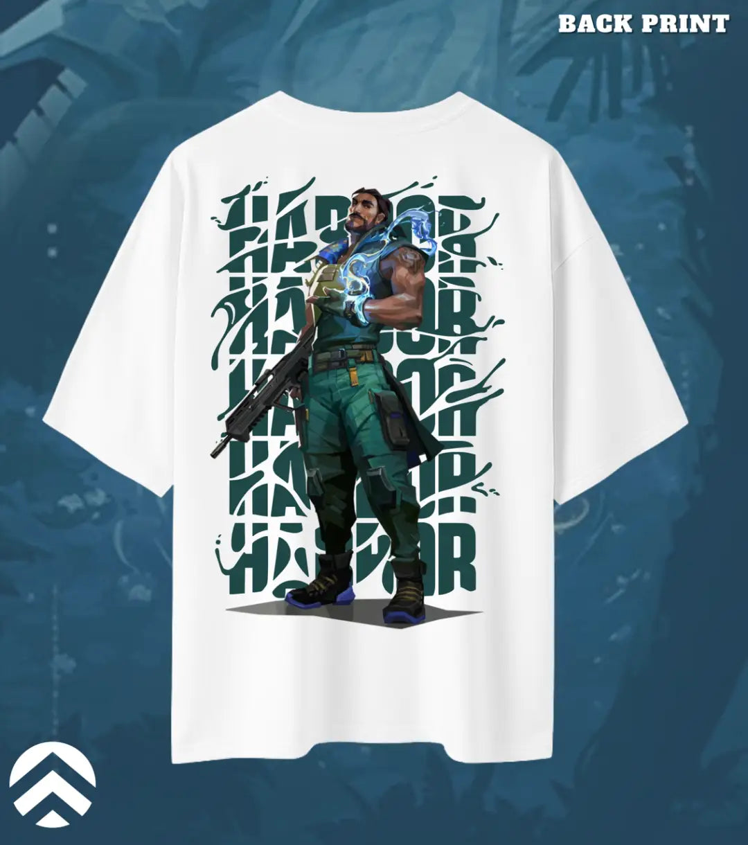 Harbor – Tidal Force Valorant Oversized T Shirt | Built for Big Plays - White / XS / 180GSM - Valorant