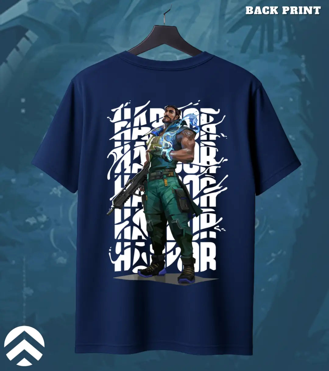 Harbor - Tidebreaker Valorant T Shirt | Flow State Tee - Back (Dual Print) / Navy / S - Valorant