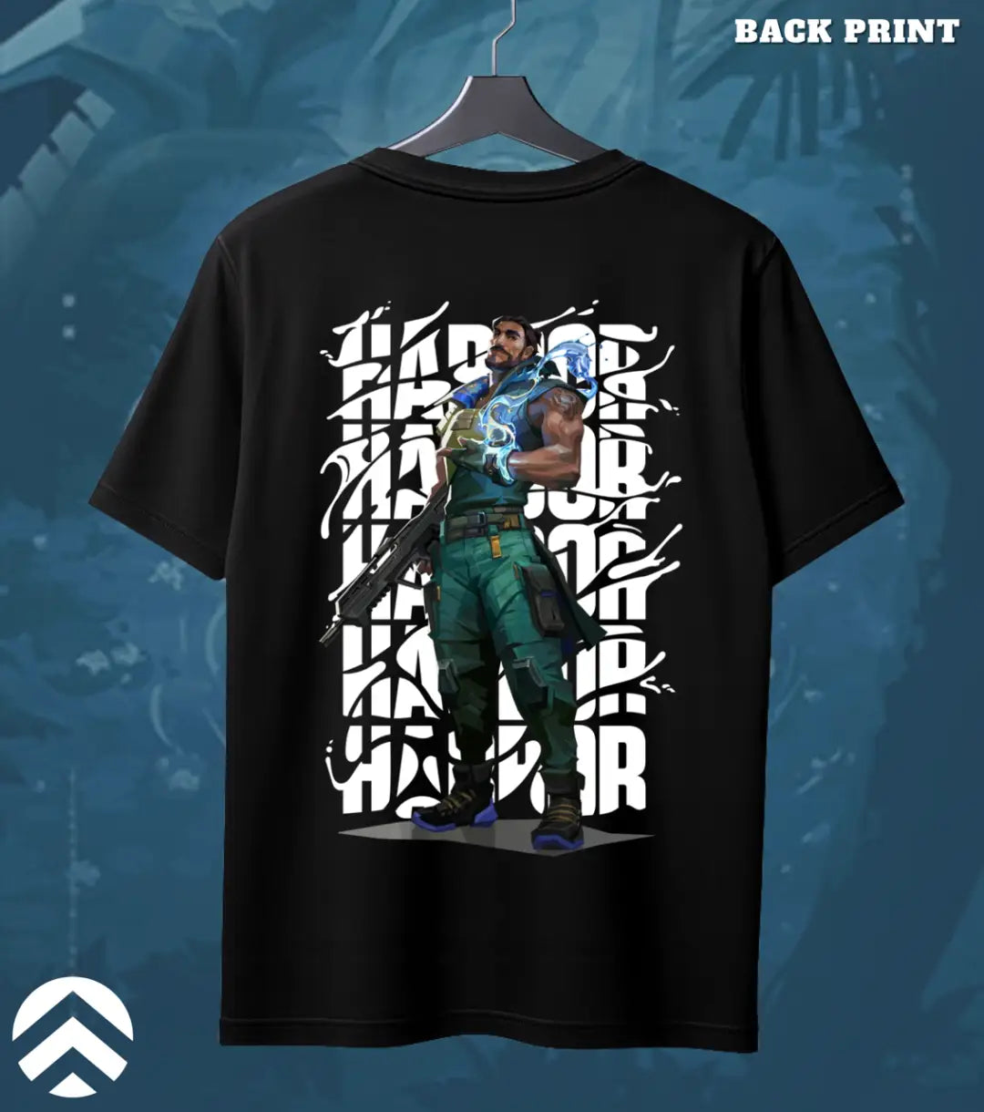 Harbor - Tidebreaker Valorant T Shirt | Flow State Tee - Back (Dual Print) / Black / S - Valorant