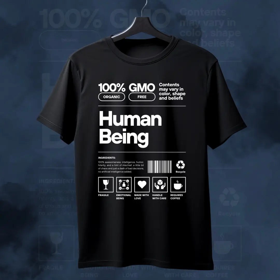 Human Being – Organic Chaos Graphic Tee - Black / S