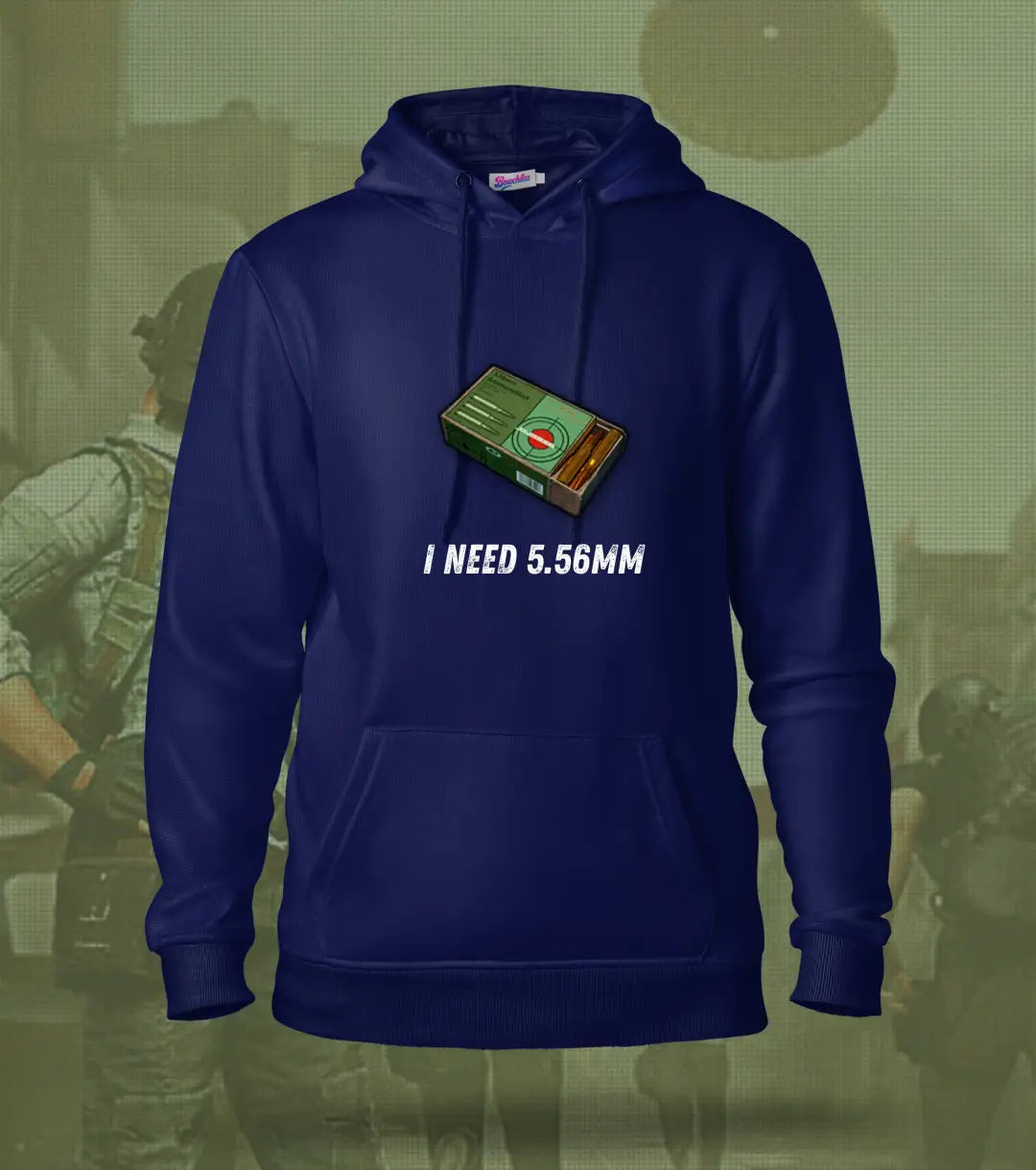 I Need Ammo – Loot Rush BGMI Hoodie | 300 GSM Brushed Fleece - Navy / XS / 5.56mm - BGMI/PUBG