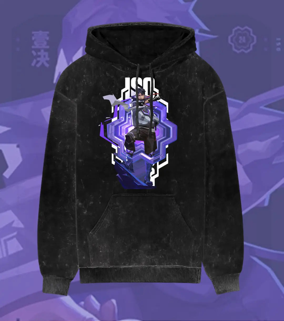 Iso – Reality Fracture Valorant Acid Wash Hoodie | Premium Gamer Streetwear - Black / XS - Valorant