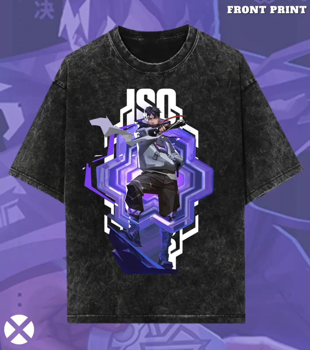 Iso – Reality Fracture Valorant Acid Wash Tee | Bold Gamer Streetwear - Valorant