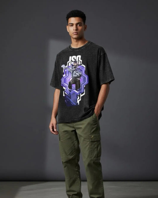 Iso – Reality Fracture Valorant Acid Wash Tee | Bold Gamer Streetwear - Black / XS - Valorant