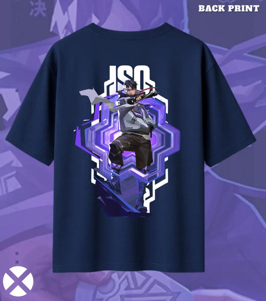 Iso – Reality Fracture Valorant Oversized T Shirt | Bold Casual Energy - Navy / XS / 180GSM - Valorant