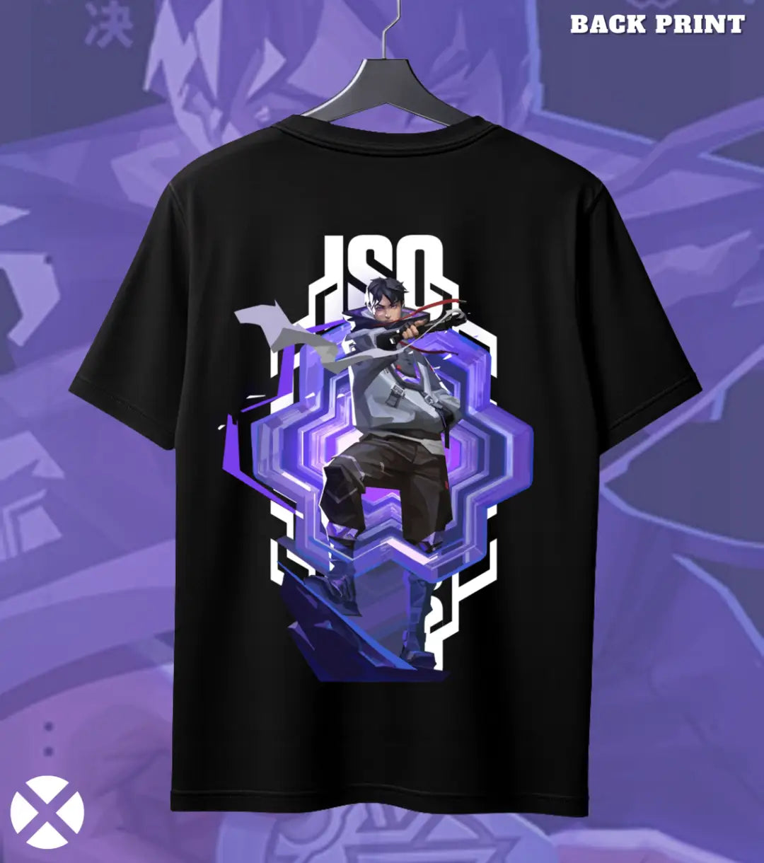 Iso - Solo Strike Valorant T Shirt | Silent Assassin Tee - Back (Dual Print) / Black / S - Valorant