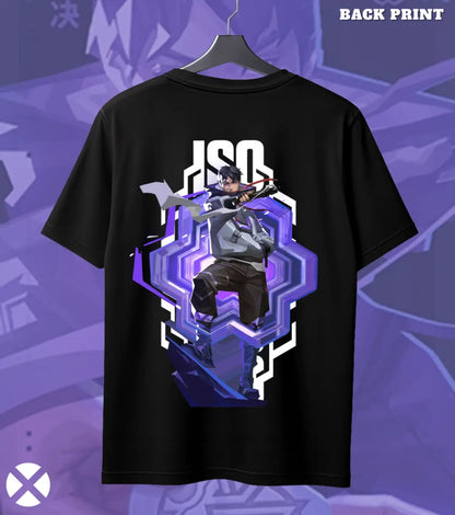 Iso - Solo Strike Valorant T Shirt | Silent Assassin Tee - Back (Dual Print) / Black / S - Valorant
