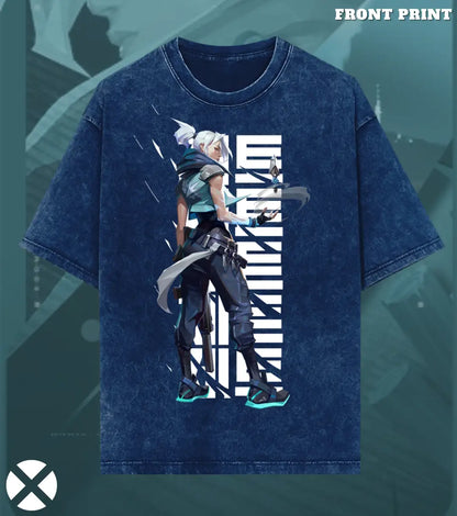 Jett – Stormchaser Valorant Acid Wash Tee | Bold Gamer Streetwear - Valorant