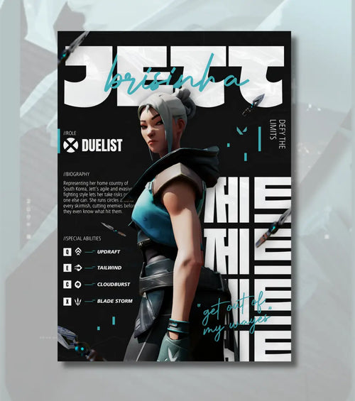 Jett Valorant Poster – Swift Precision Wall Art | Fast Fearless Iconic - Valorant