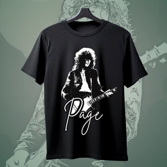 Jimmy Page Guitar Legend Tee - Black / S - Music Enthusiast