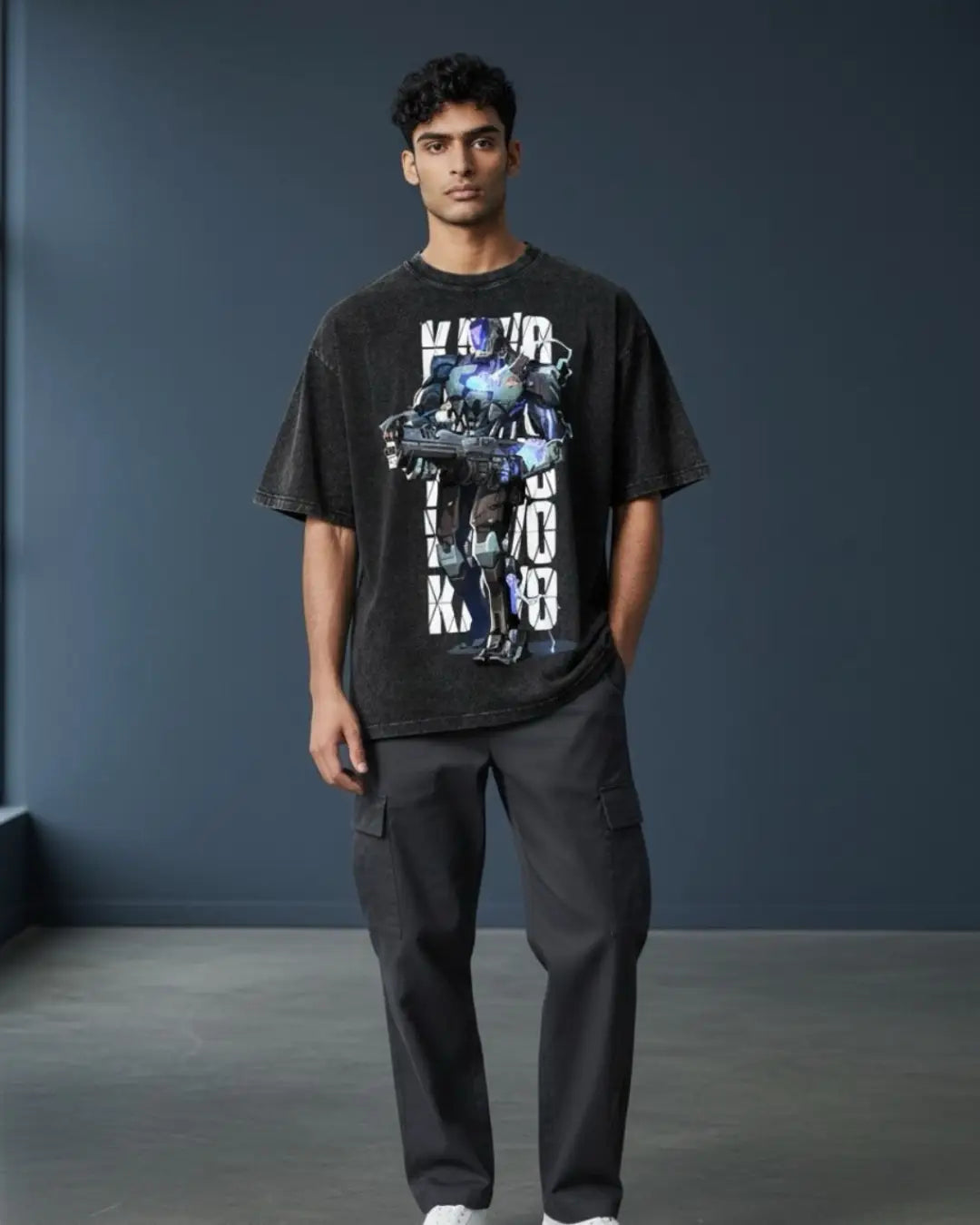 KAY/O – Suppression Protocol Valorant Acid Wash Tee | Bold Gamer Streetwear - Black / XS - Valorant