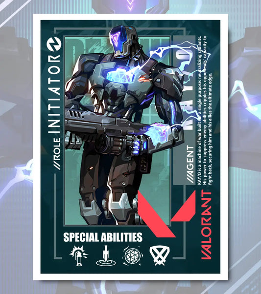 KAY/O Valorant Poster – Razor Focus Wall Art | Built for Tactical Impact - A4 / White frame - Valorant