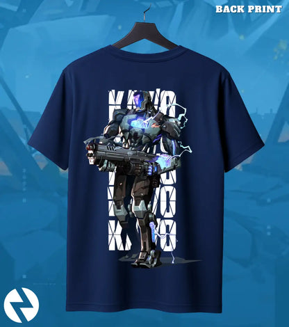 KAY/O - Zero Threat Valorant T Shirt | War Machine Tee - Back (Dual Print) / Navy / S - Valorant