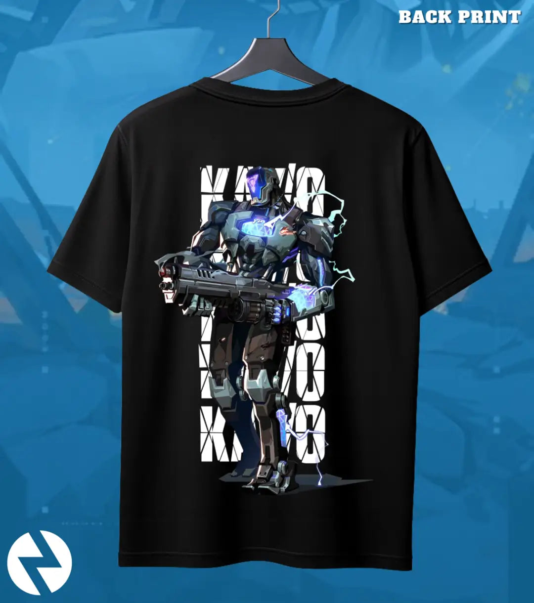 KAY/O - Zero Threat Valorant T Shirt | War Machine Tee - Back (Dual Print) / Black / S - Valorant
