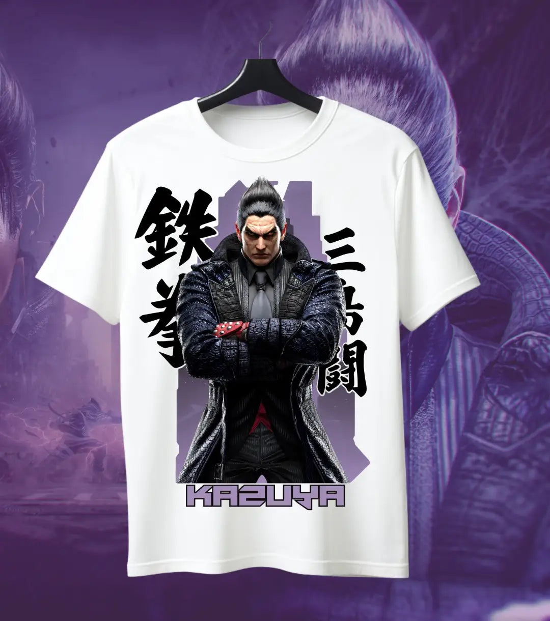 Kazuya Mishima – Devil Within Tee - Front Print / White / S - Tekken