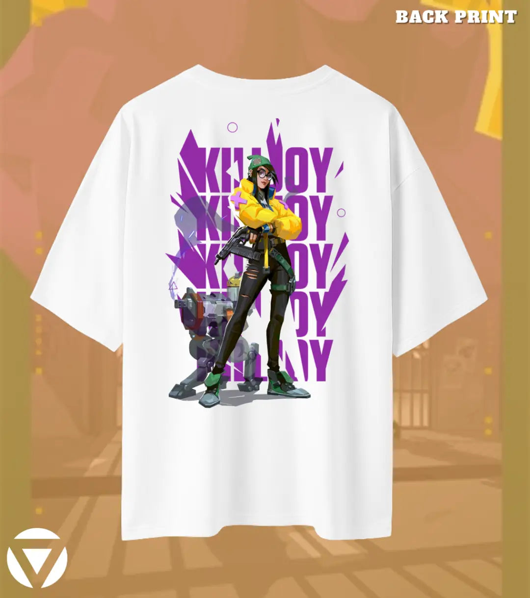 Killjoy – Tech Genius Valorant Oversized T Shirt | Heavyweight Streetwear - White / XS / 180GSM - Valorant