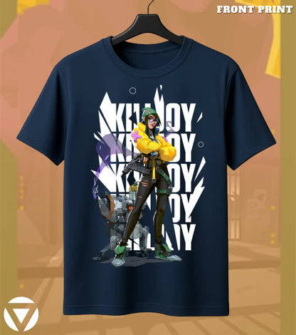 Killjoy - Tech Prodigy Valorant T Shirt | Build Trap Win Tee - Front Only / Navy / S - Valorant