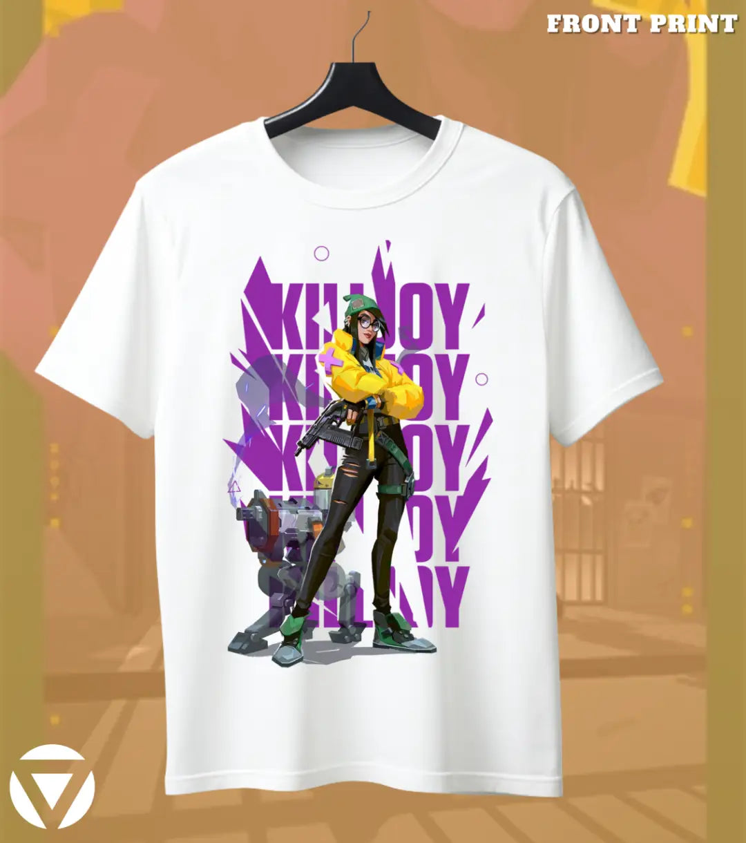 Killjoy - Tech Prodigy Valorant T Shirt | Build Trap Win Tee - Front Only / White / S - Valorant