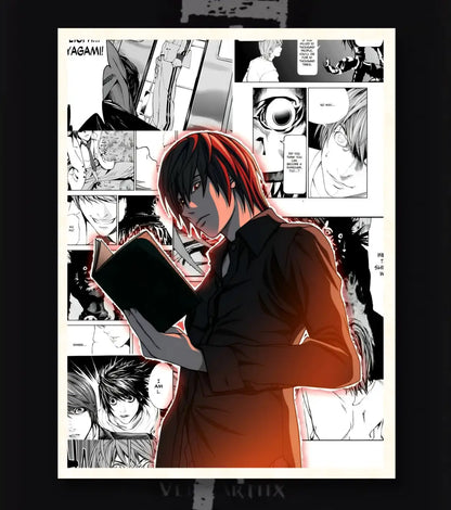 Kira Awakening Poster – Light Yagami Death Note Minimal Manga Art | Premium Anime Wall Print - Death Note