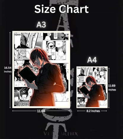 Kira Awakening Poster – Light Yagami Death Note Minimal Manga Art | Premium Anime Wall Print - Death Note