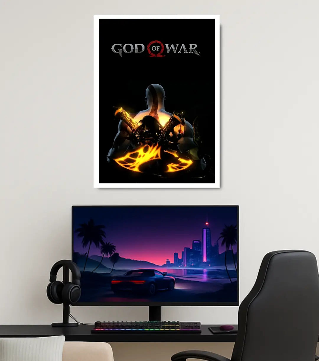 Kratos Blades Poster – Dark Fire Edition | God of War | A3 / A4 - God of War
