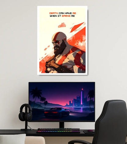 Kratos Quote Poster – “Death Can Have Me When It Earns Me” | God of War | A3 / A4 - God of War