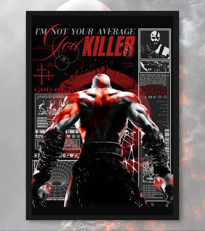 Kratos Rage Poster – “I’m Not Your Average God Killer” | God of War | A3 / A4 - A4 / Black Frame - God of War