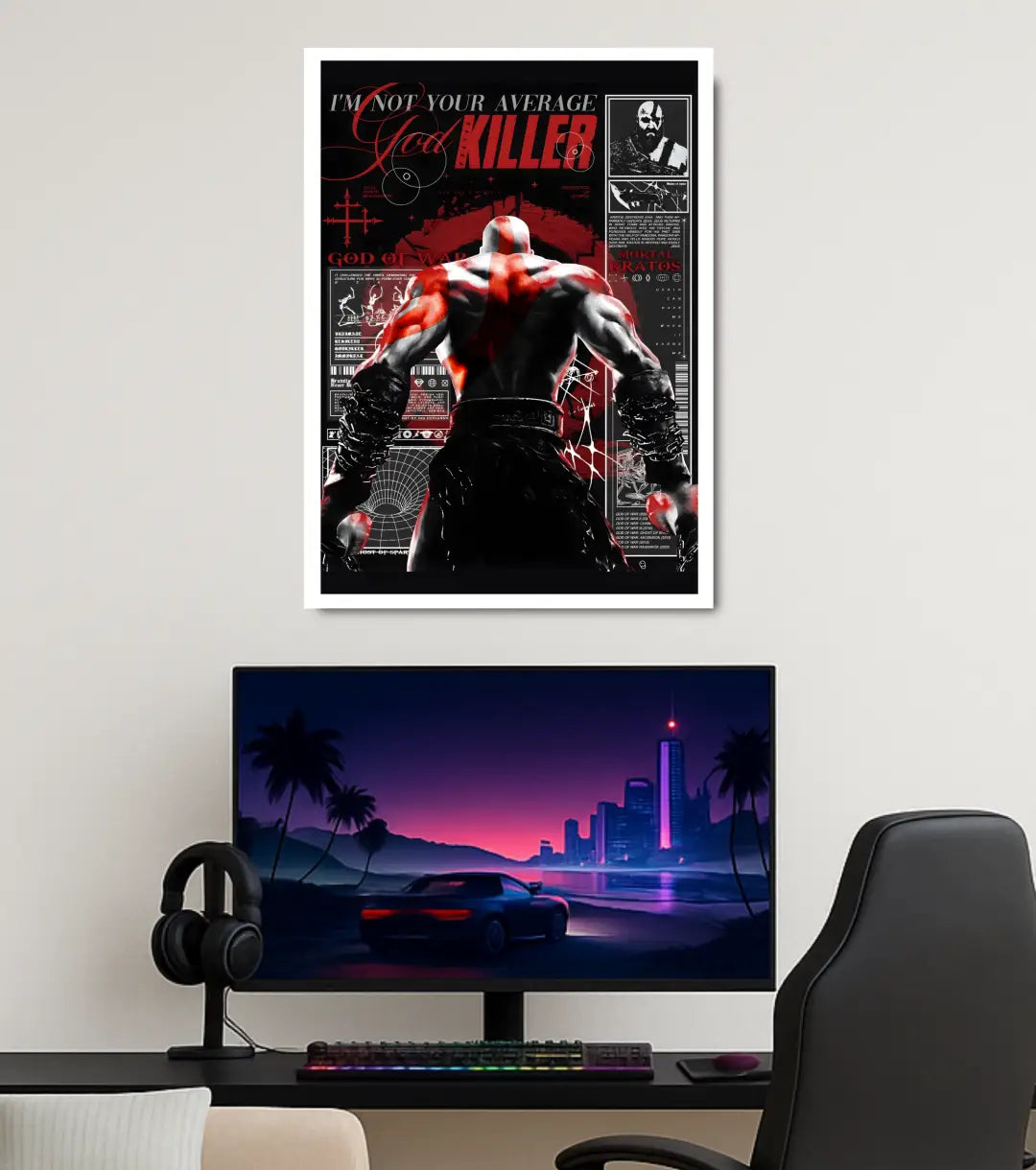 Kratos Rage Poster – “I’m Not Your Average God Killer” | God of War | A3 / A4 - God of War