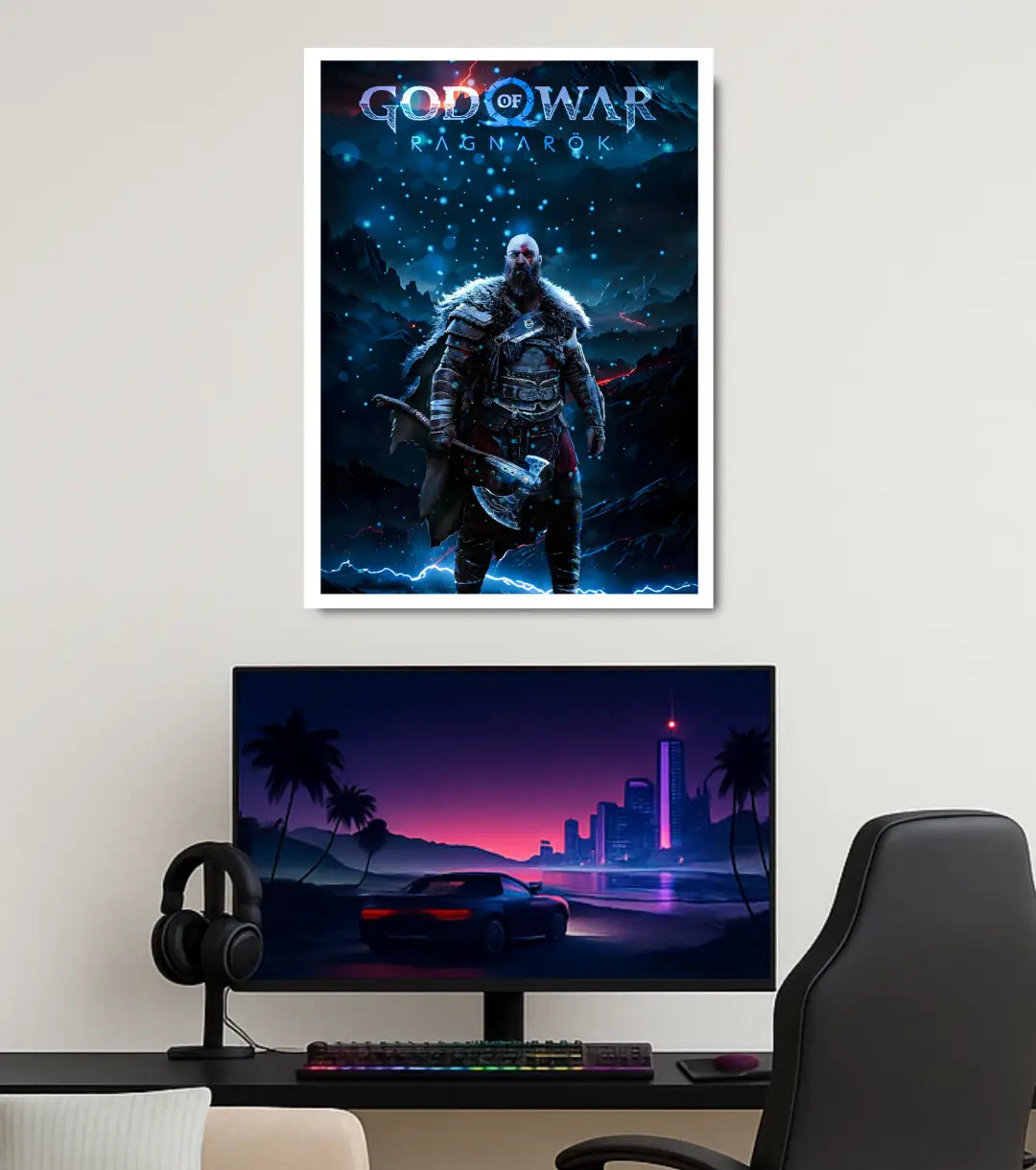Kratos Ragnarok Poster – Leviathan Axe Edition | God of War Ragnarök | A3 / A4 - God of War