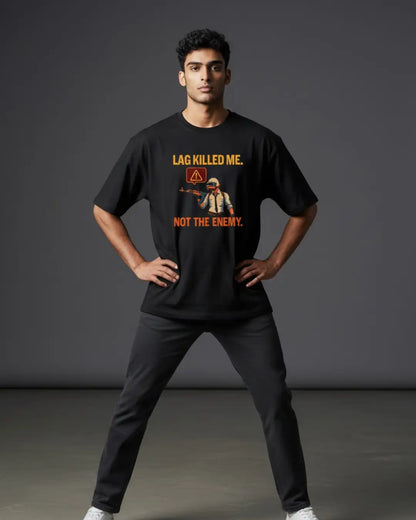 Lag Killed Me BGMI T-Shirt | PUBG Rage Gamer Tee - Black / S - BGMI/PUBG
