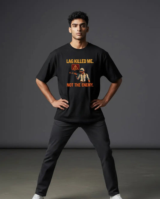 Lag Killed Me BGMI T-Shirt | PUBG Rage Gamer Tee - Black / S - BGMI/PUBG