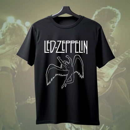 Led Zeppelin Classic Wings Tee - Black / S - Music Enthusiast