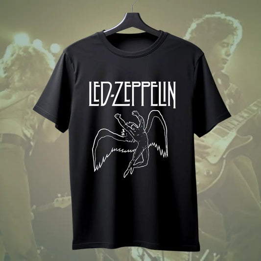 Led Zeppelin Classic Wings Tee - Black / S - Music Enthusiast