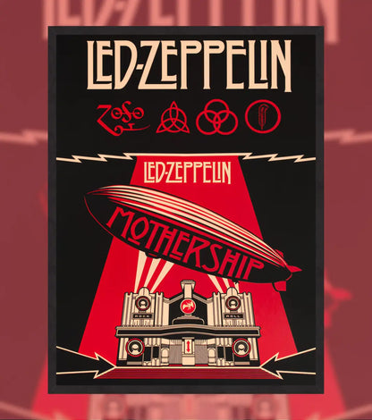 Led Zeppelin Mothership Poster - A4 / Black Frame - Music Enthusiast