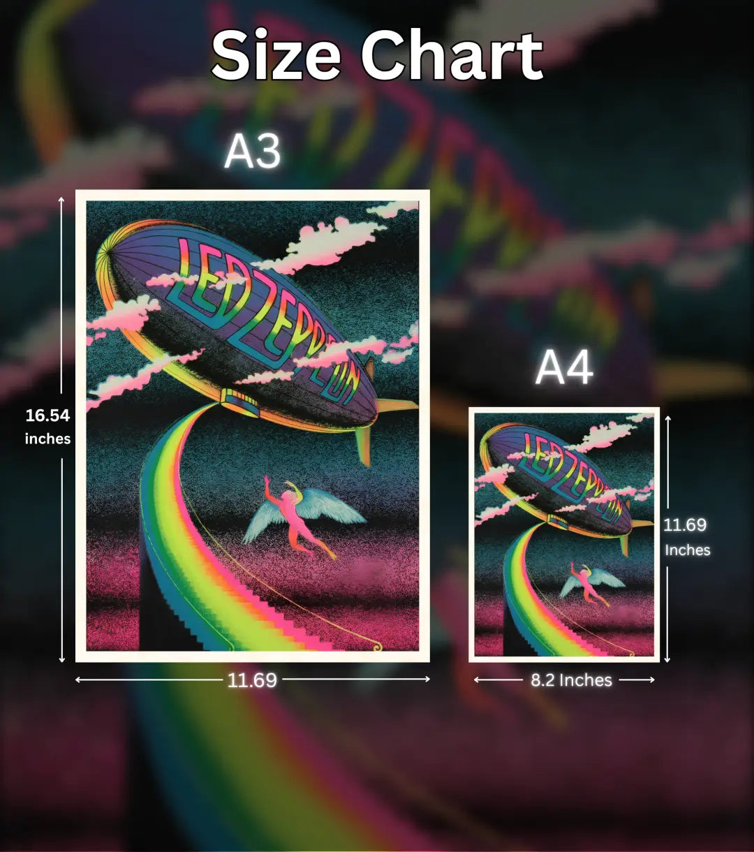 Led Zeppelin Neon Dream Poster - Music Enthusiast