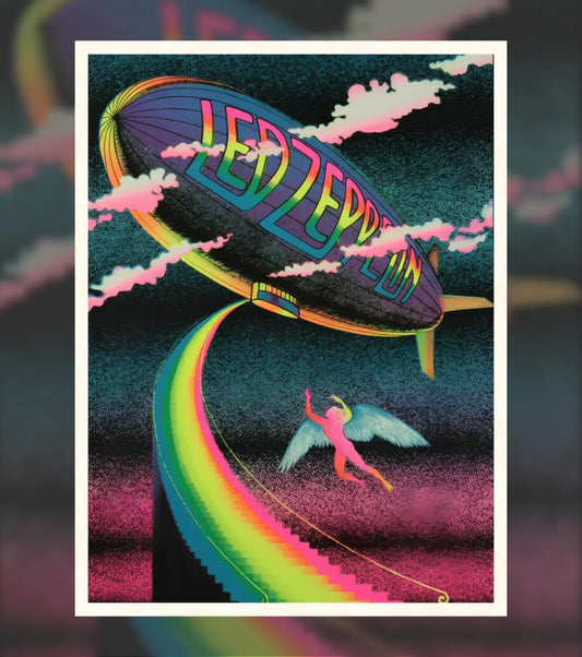 Led Zeppelin Neon Dream Poster - A4 / Unframed - Music Enthusiast
